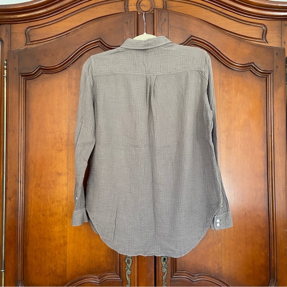Outerknown Costa Cotton Gauze Button Down Shirt in Taupe | Size XS - Picture 3 of 6